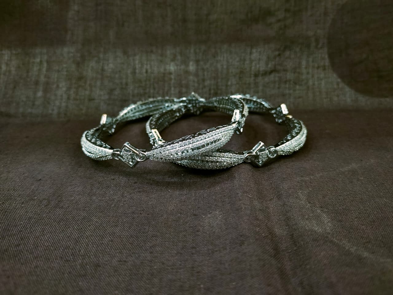 Celestia Twist 925 Silver Statement Bangles