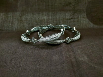 Celestia Twist 925 Silver Statement Bangles