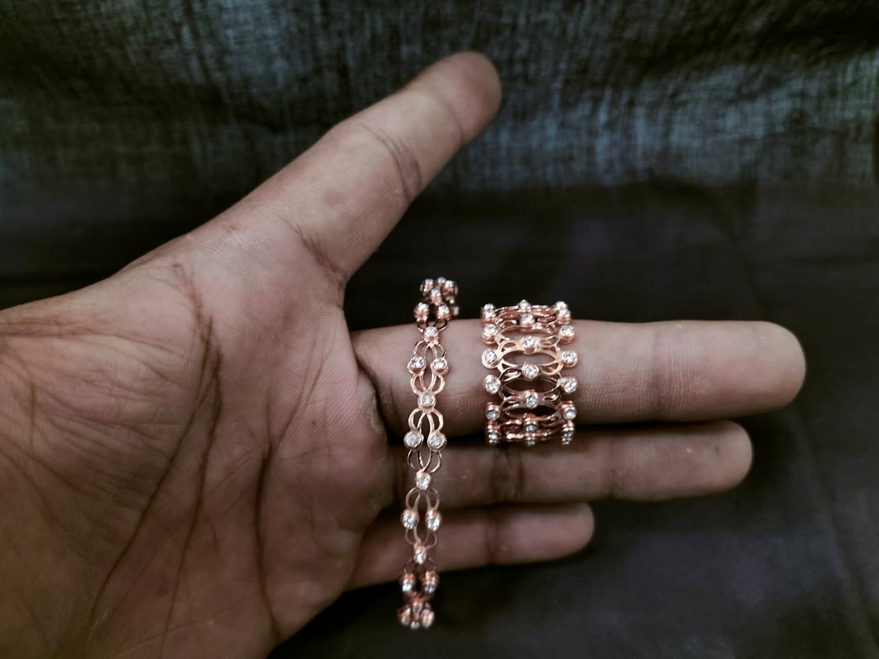 Rose Royale Bangle & Statement Ring Set