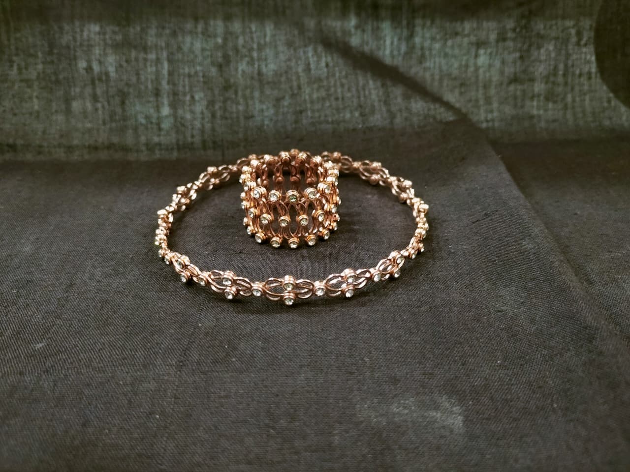 Rose Royale Bangle & Statement Ring Set