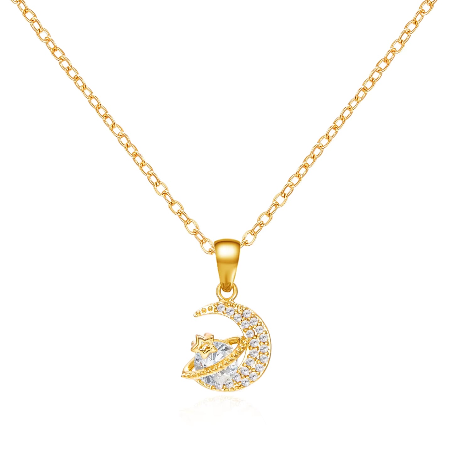 Gold Zircon Pendant Necklaces Jewellery