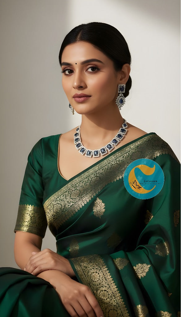 Royal Blue American Diamond Necklace Set with Earrings