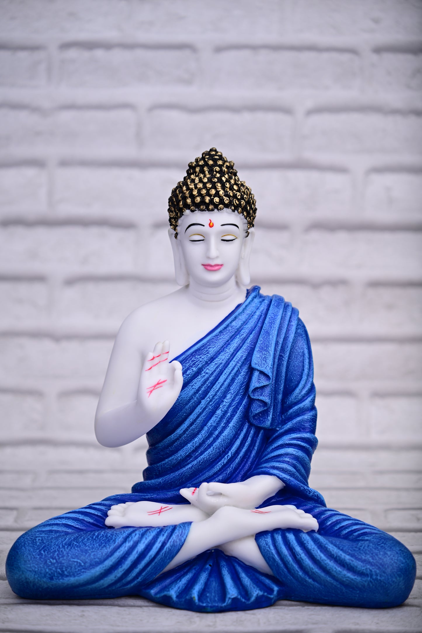 Shanti – Meditating Buddha in Blue (37 cm)