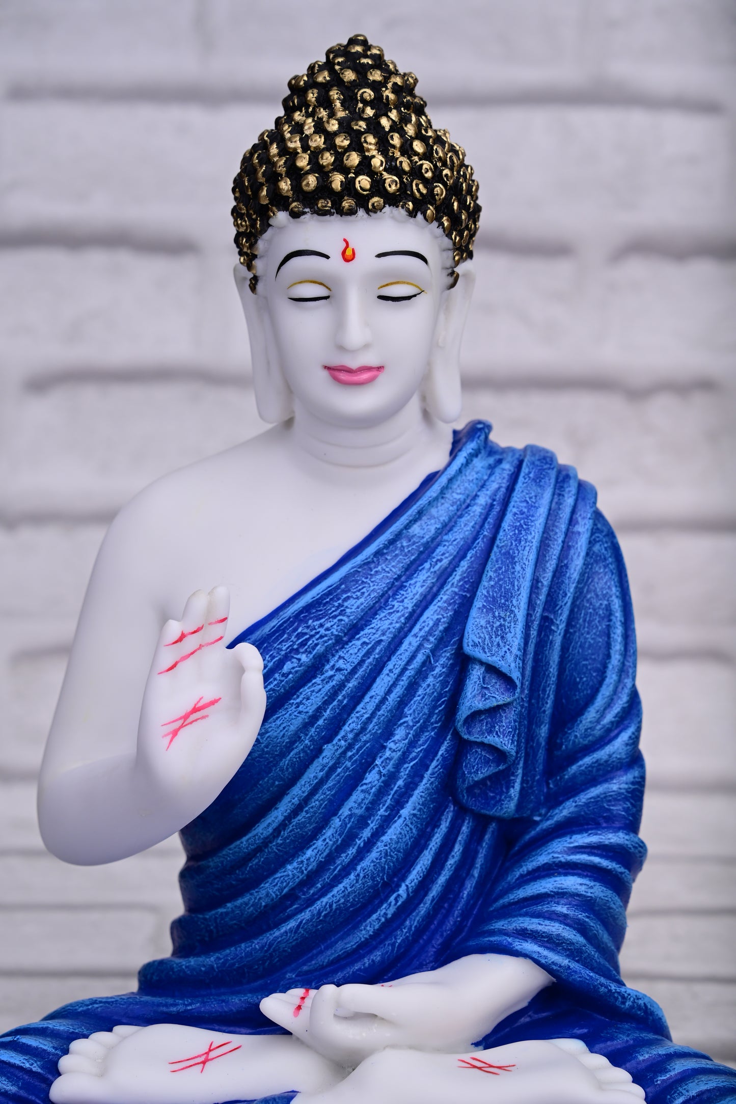 Shanti – Meditating Buddha in Blue (37 cm)