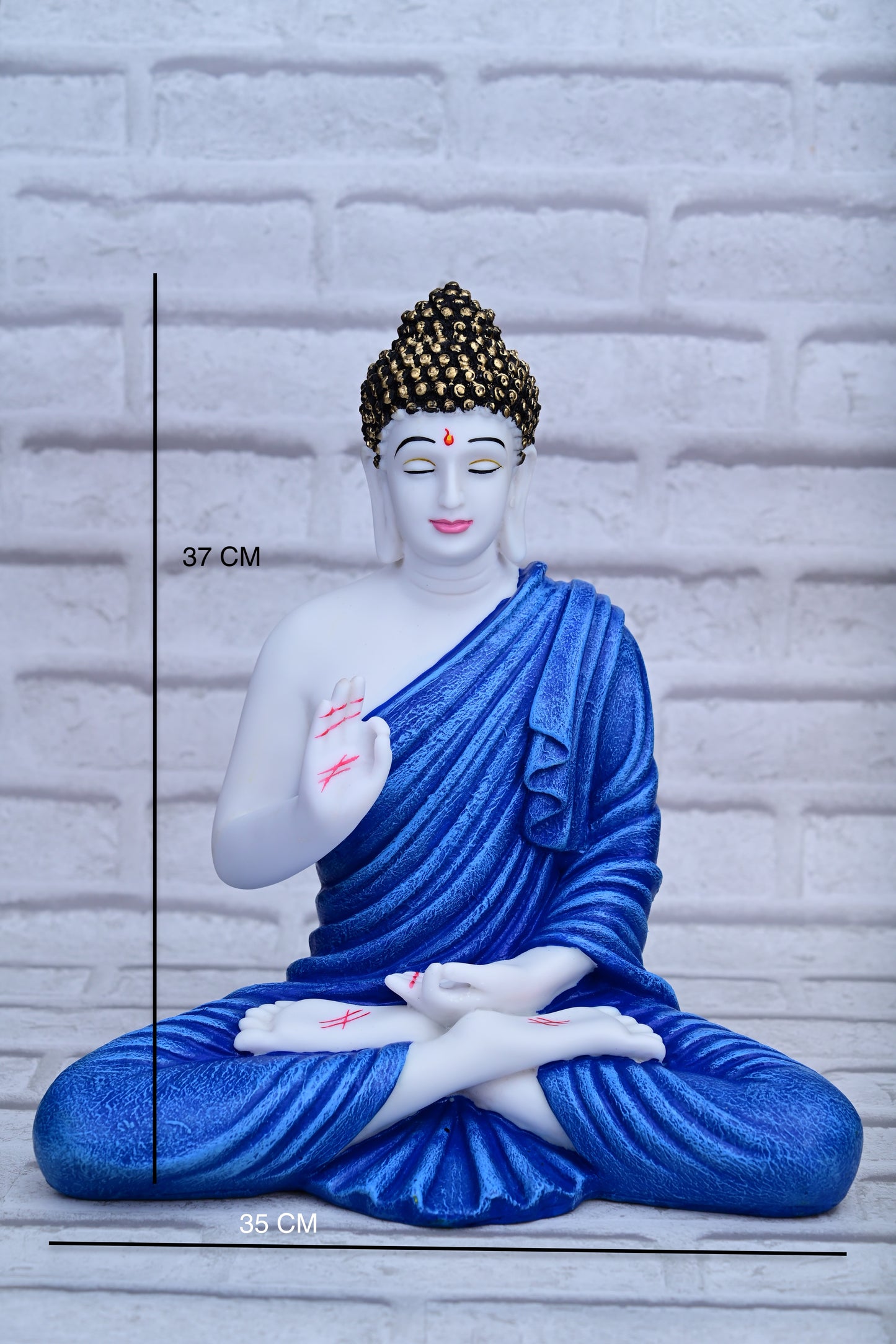 Shanti – Meditating Buddha in Blue (37 cm)