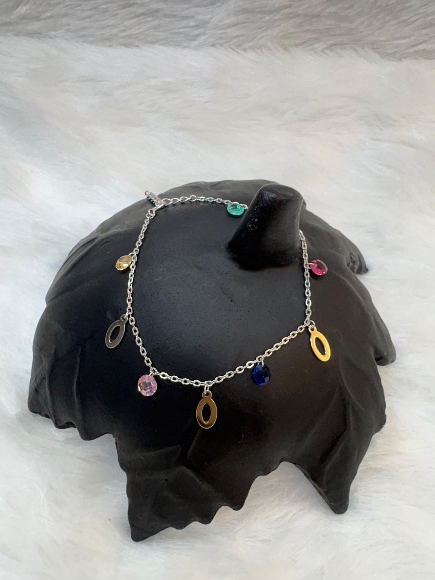 Multi-Charm Bracelet with Crystal Accents