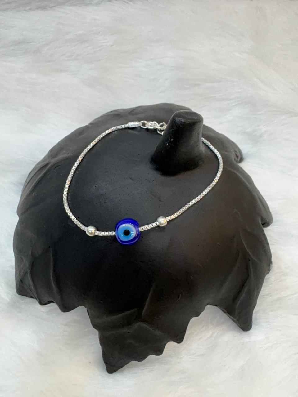 Silver Evil Eye Charm Bracelet