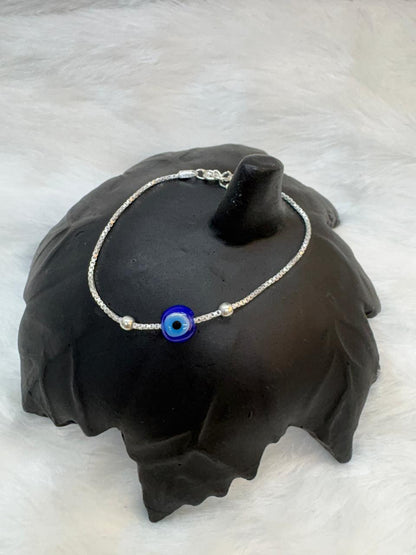 Silver Evil Eye Charm Bracelet