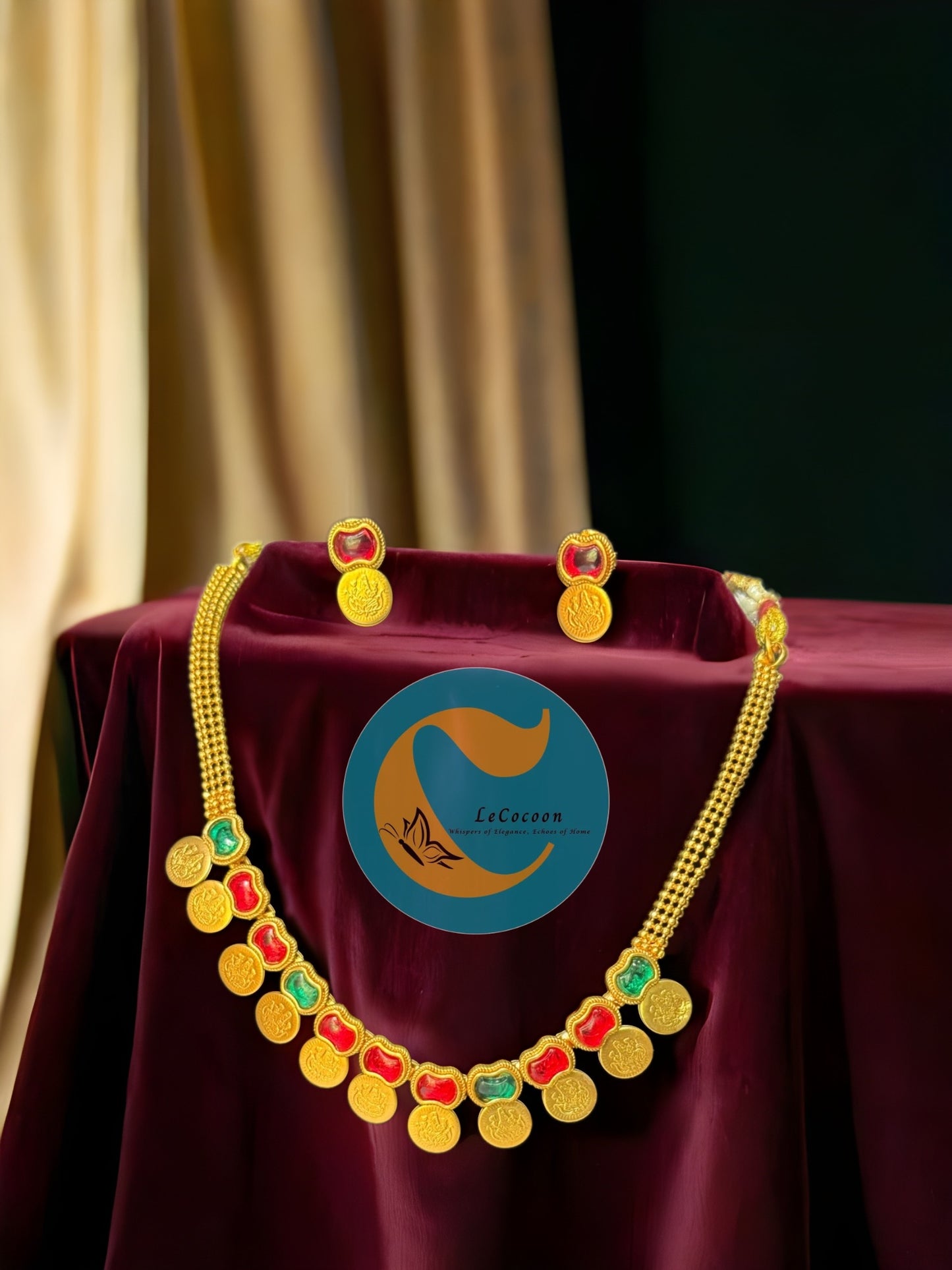 Coin Necklace Set with Earrings