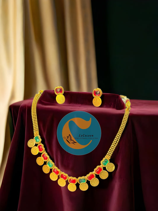 Coin Necklace Set with Earrings