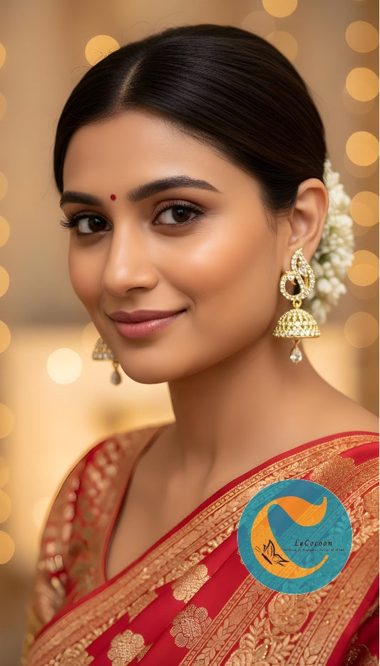 American Diamond Designer Jhumka Earrings