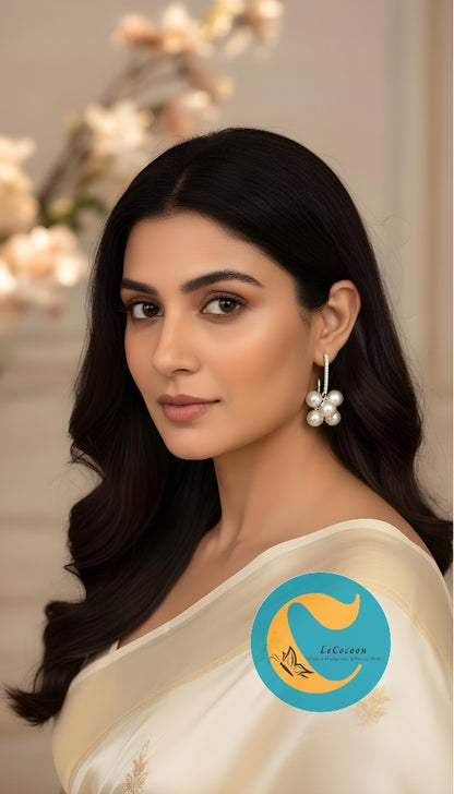 Pearl Cluster Elegance Drop Earrings