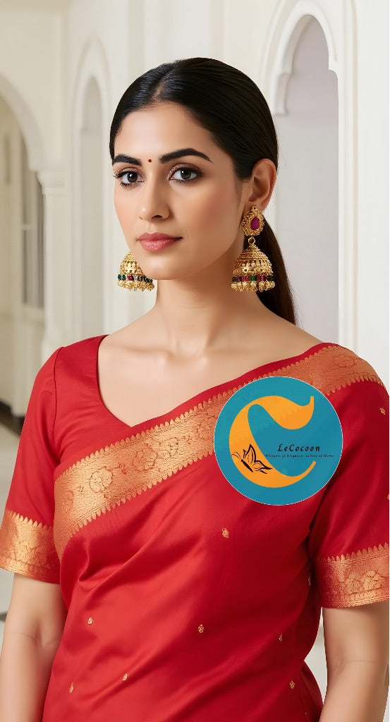 Royal Ruby-Green Temple Jhumka Earrings