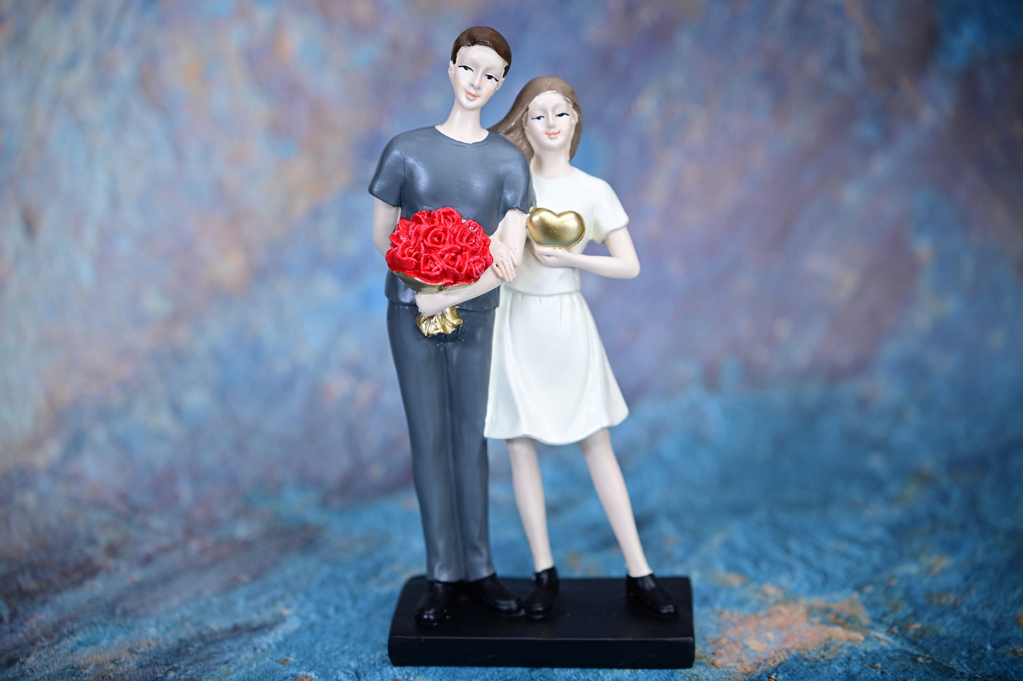 Forever Yours – Couple Figurine with Heart & Roses