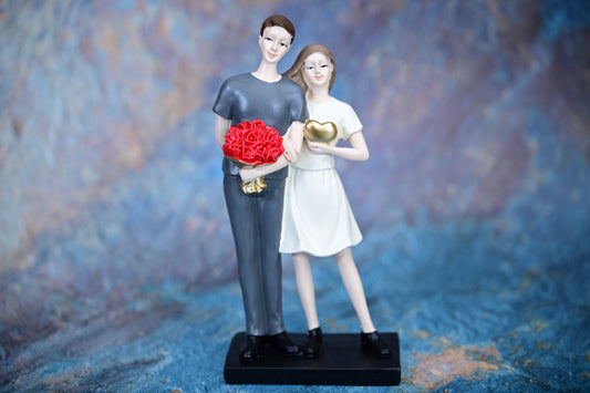 Forever Yours – Couple Figurine with Heart & Roses