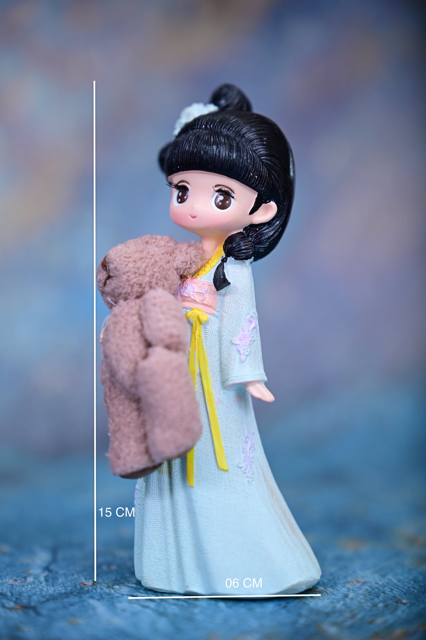 Blossom Girl with Teddy | 14cm Flocked Figurine