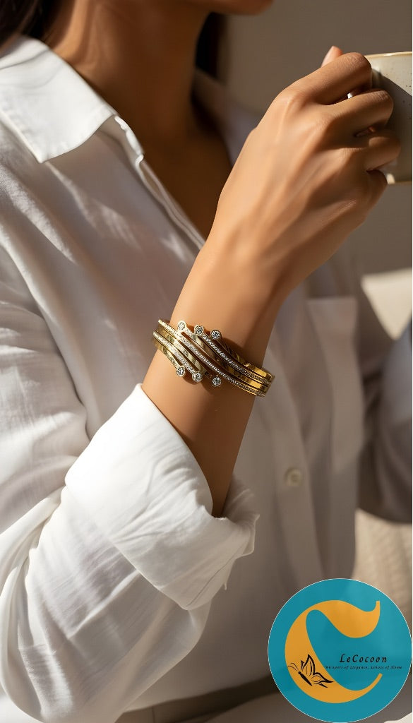 Celestial Stream Gold-Toned Bangle