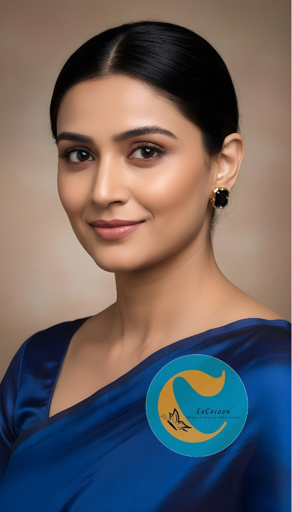 Midnight Allure American Diamond Stud Earrings