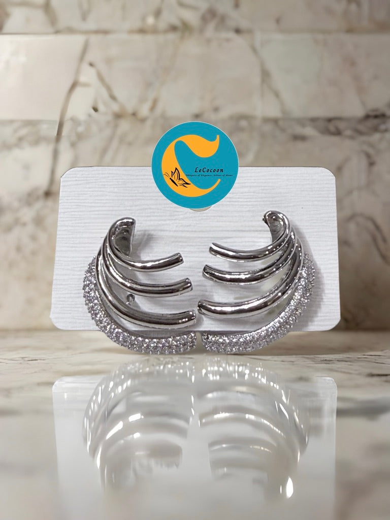 Radiant Arc American Diamond Ear Cuffs