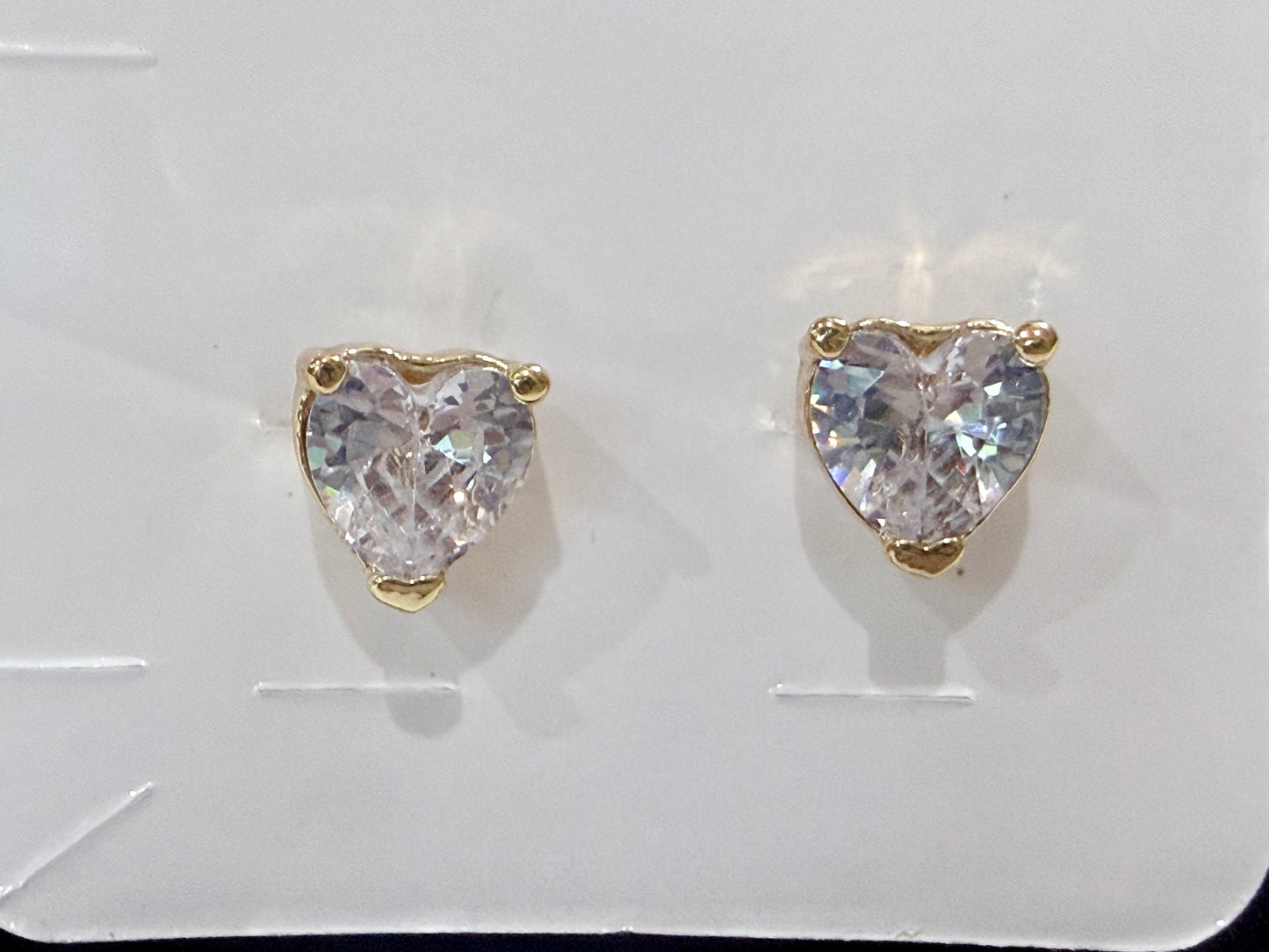 Ethereal Heart White AD Stud Earrings