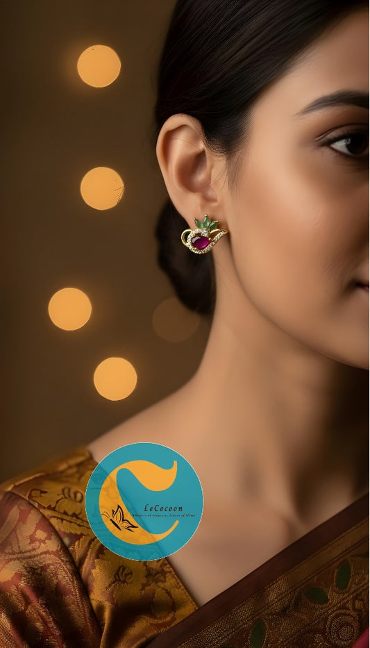 Bloom Aura American Diamond Stud Earrings