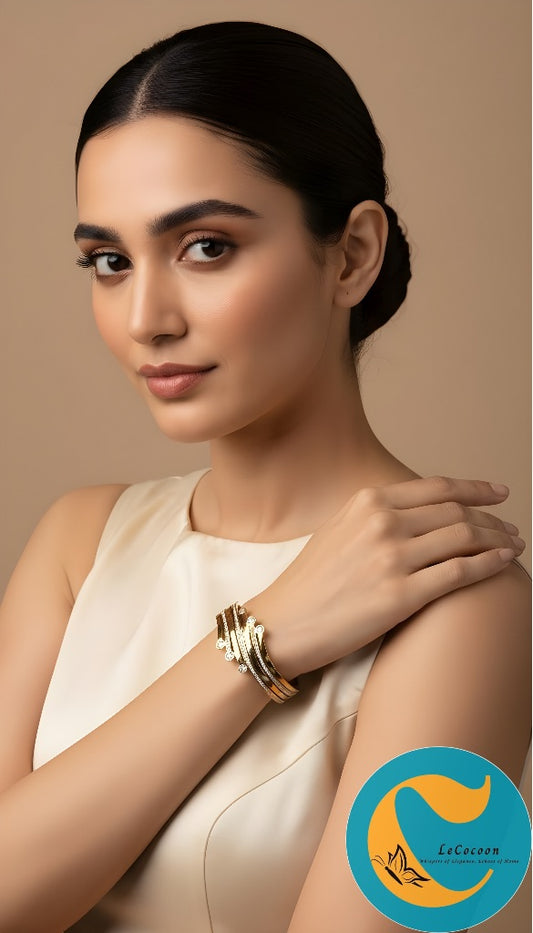 Celestial Stream Gold-Toned Bangle