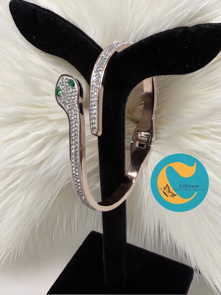 Serpentine Grace Crystal Bangle