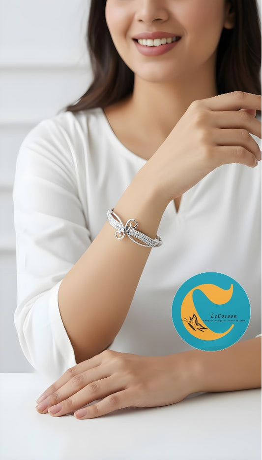 Ethereal Swirl Crystal Bangle