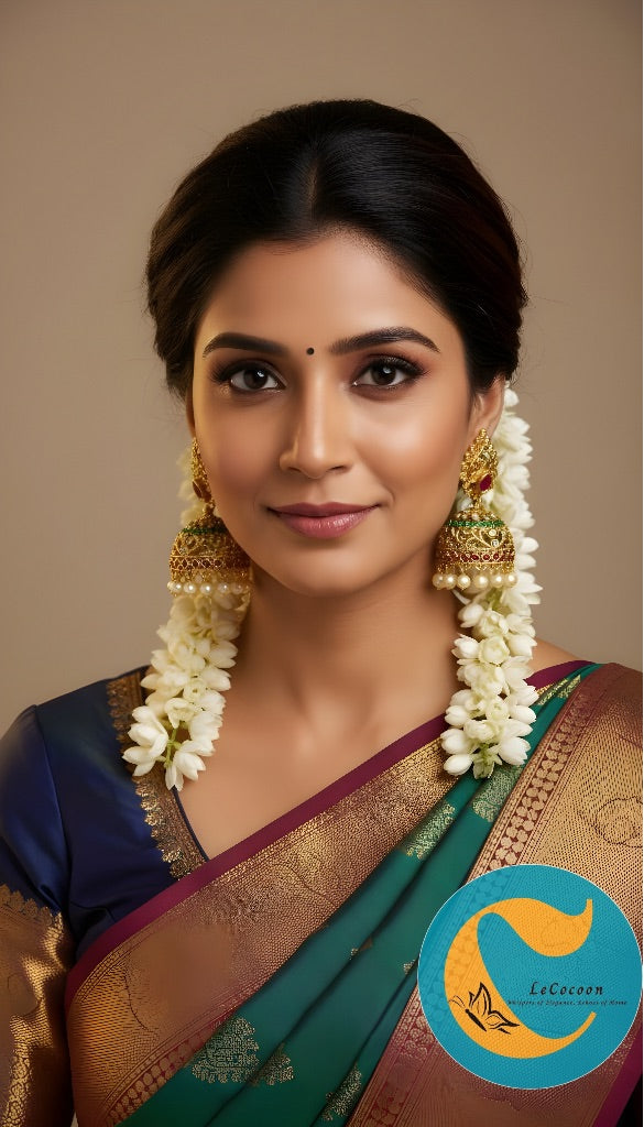 Antique Peacock Glow Temple Jhumka Earrings