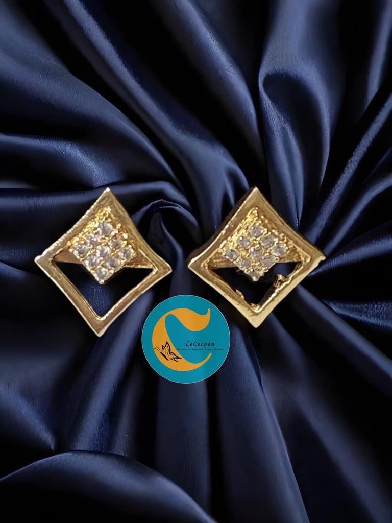 Aurora Twist American Diamond Stud Earrings