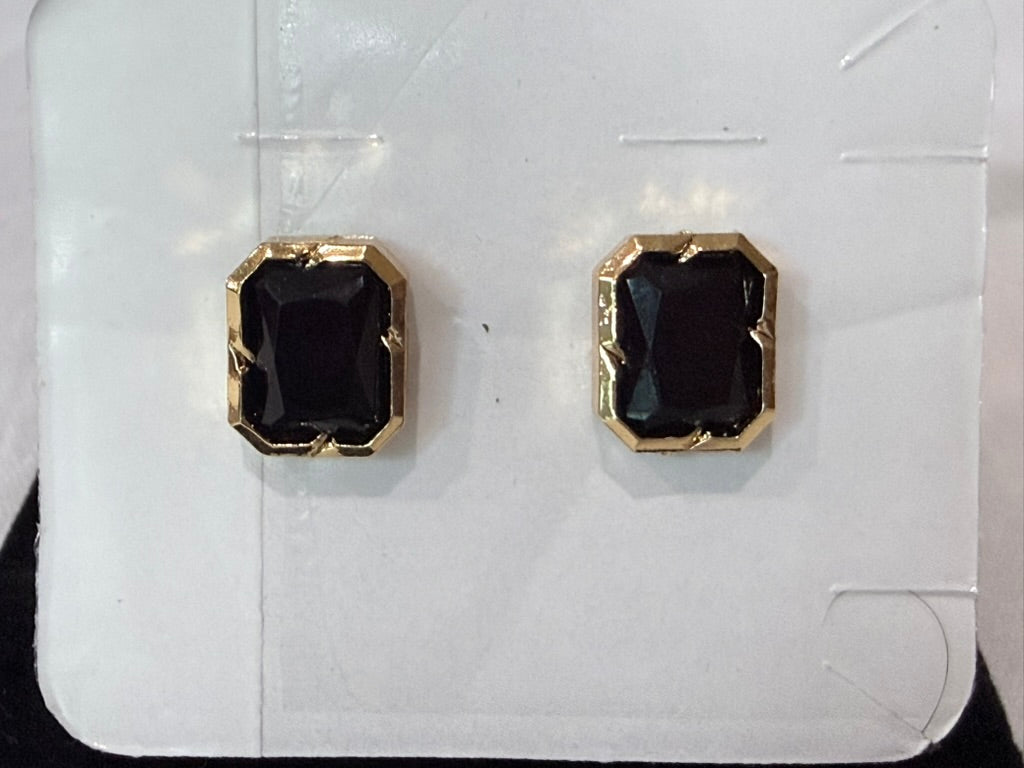 Midnight Allure American Diamond Stud Earrings