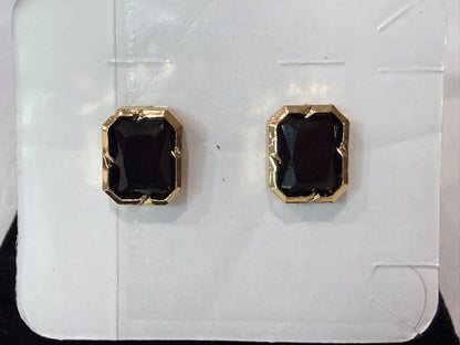 Midnight Allure American Diamond Stud Earrings