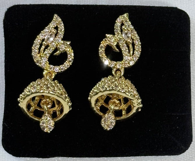 American Diamond Designer Jhumka Earrings