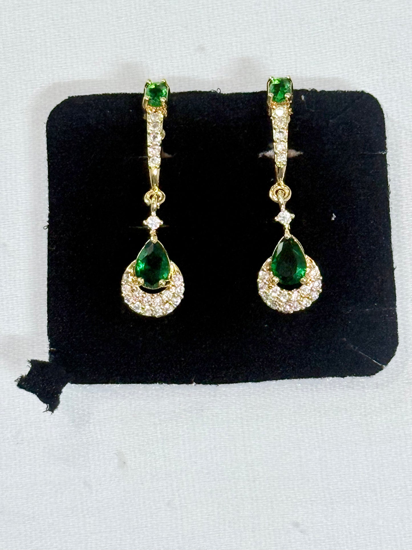Emerald Green Teardrop Danglers