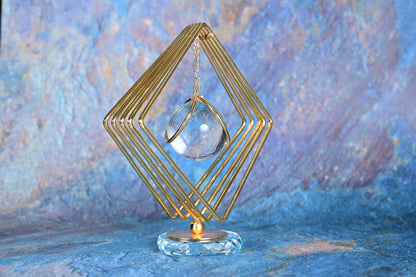 Orbit Table Accent with Crystal Core – Modern Luxe Design