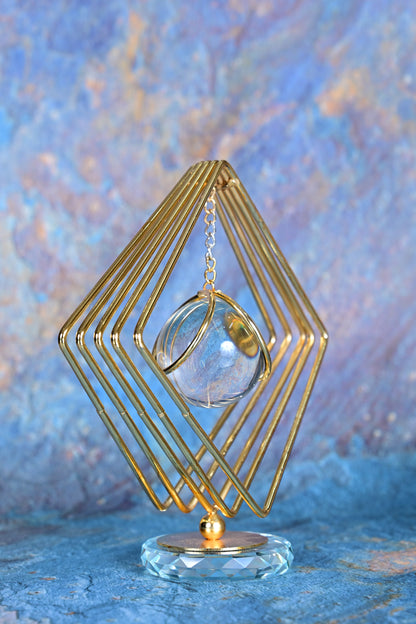 Orbit Table Accent with Crystal Core – Modern Luxe Design