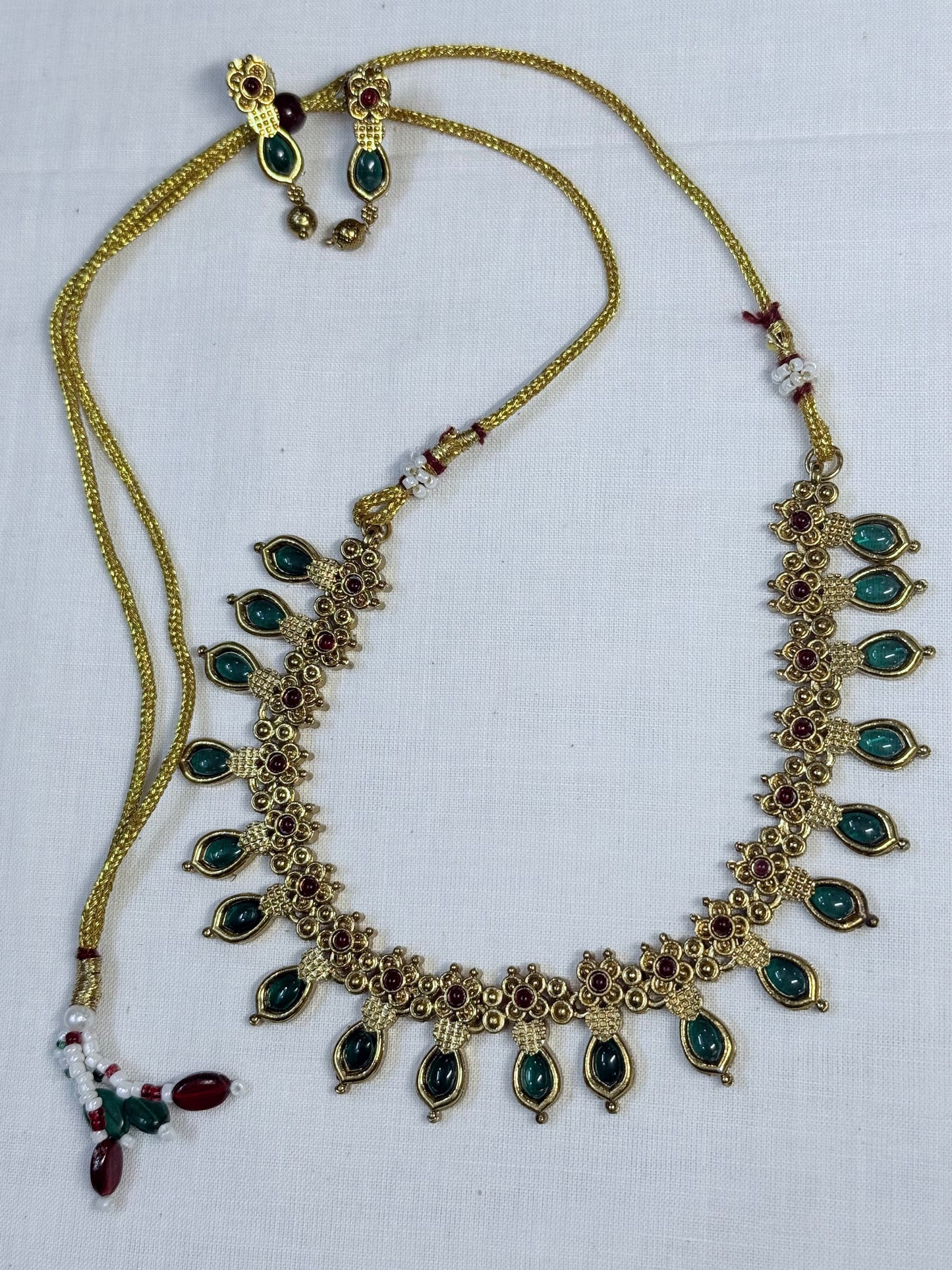 Necklace Set  Green Stone