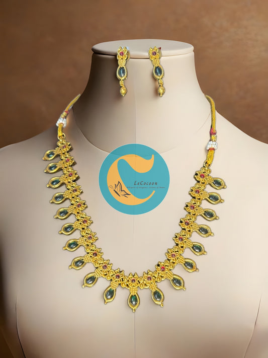 Necklace Set  Green Stone