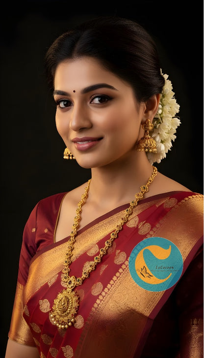 Coin Pendant Necklace with Jhumka Earrings