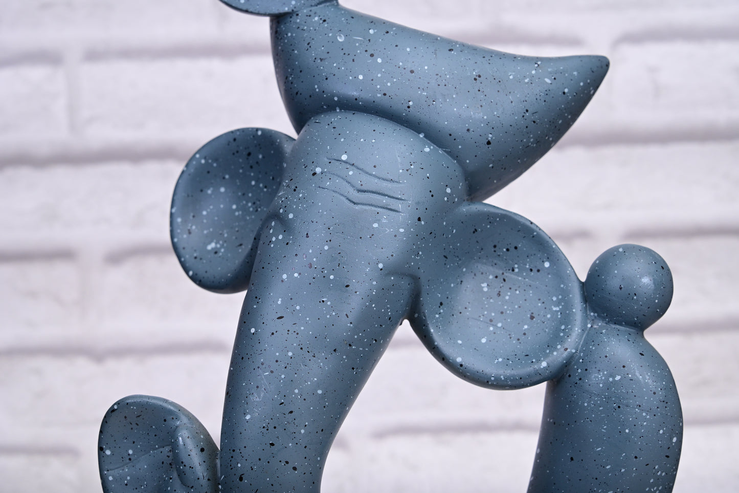 Abstract Blue Ganesha | 40cm Modern Resin Sculpture with Golden Accents