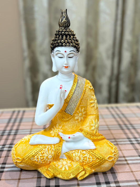 Golden Aura – Yellow Buddha Idol (23 cm)