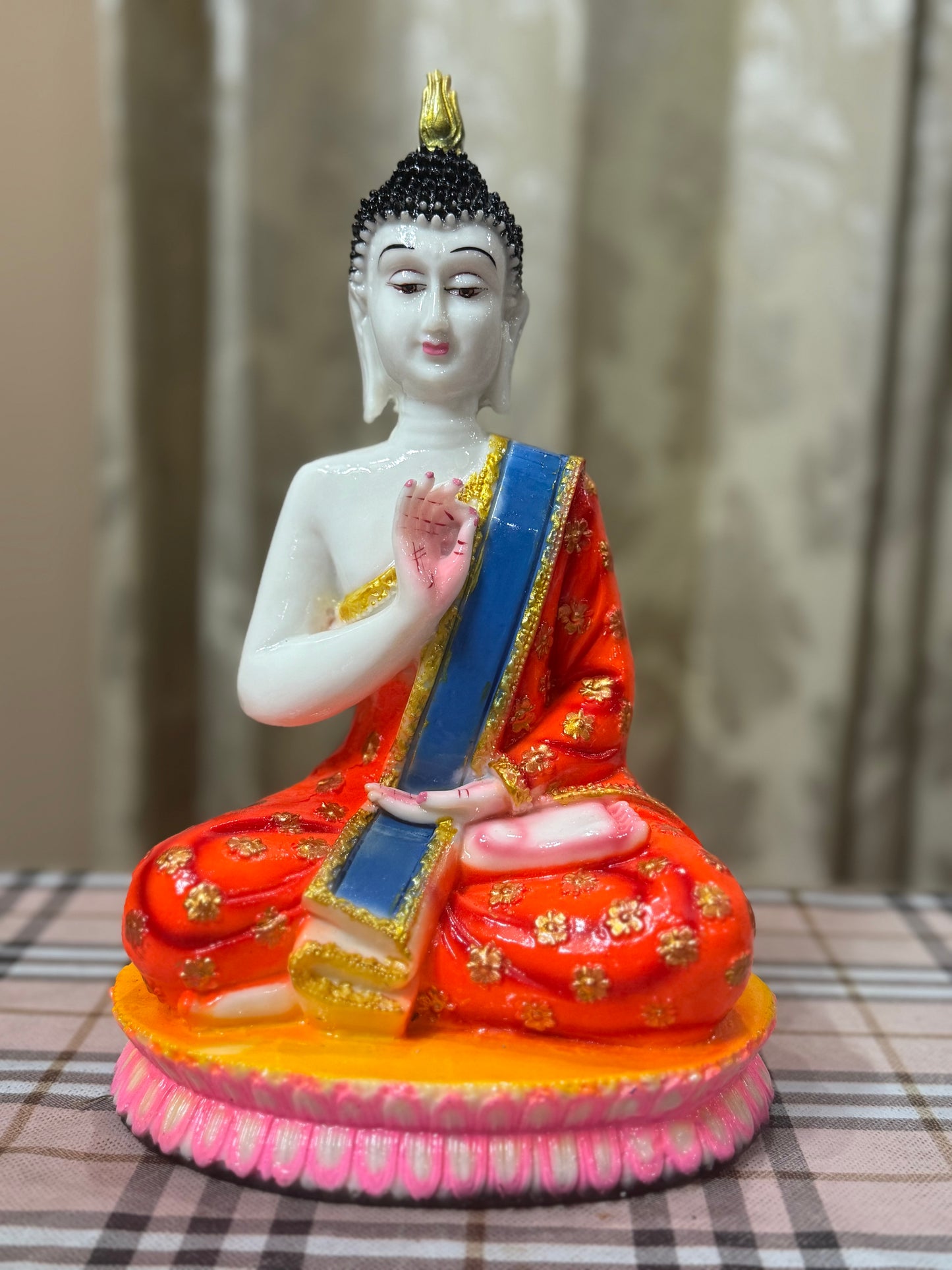 Blessing in Color | 28cm Gloss Finish Seated Buddha Statue
