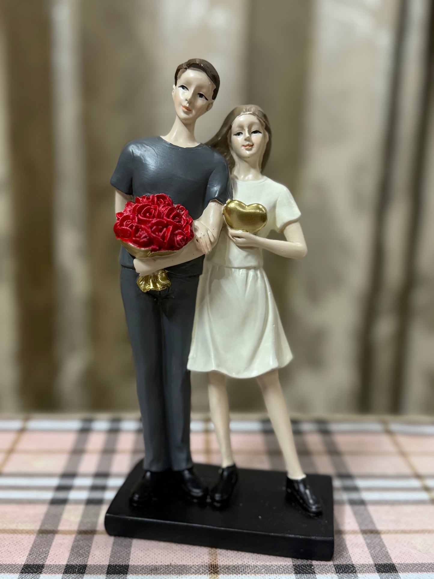 Forever Yours – Couple Figurine with Heart & Roses