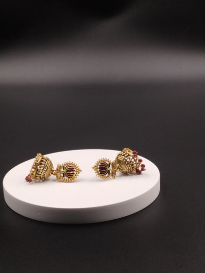 Padma Heritage Lotus Jhumka Earrings