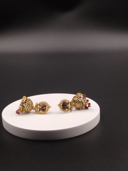 Padma Heritage Lotus Jhumka Earrings