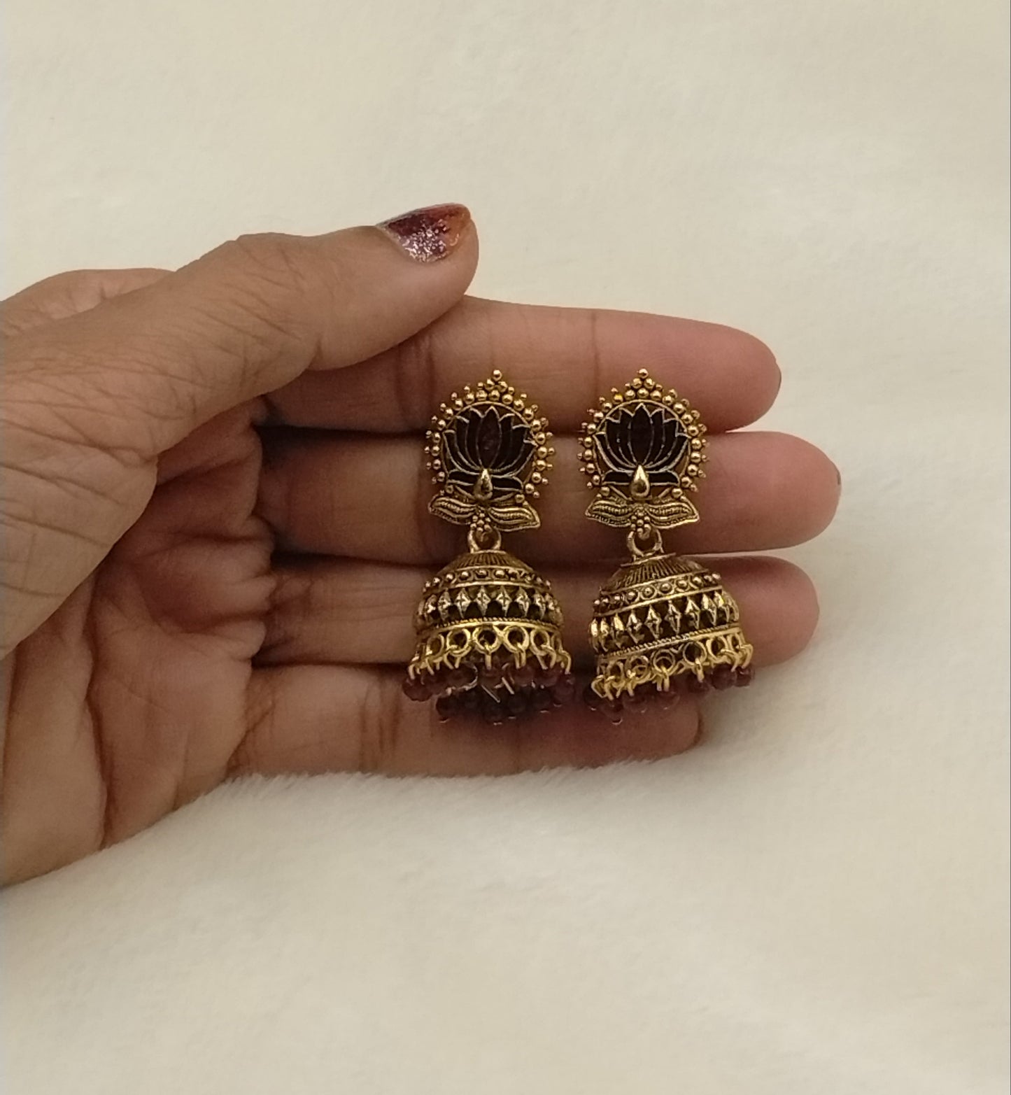 Padma Heritage Lotus Jhumka Earrings