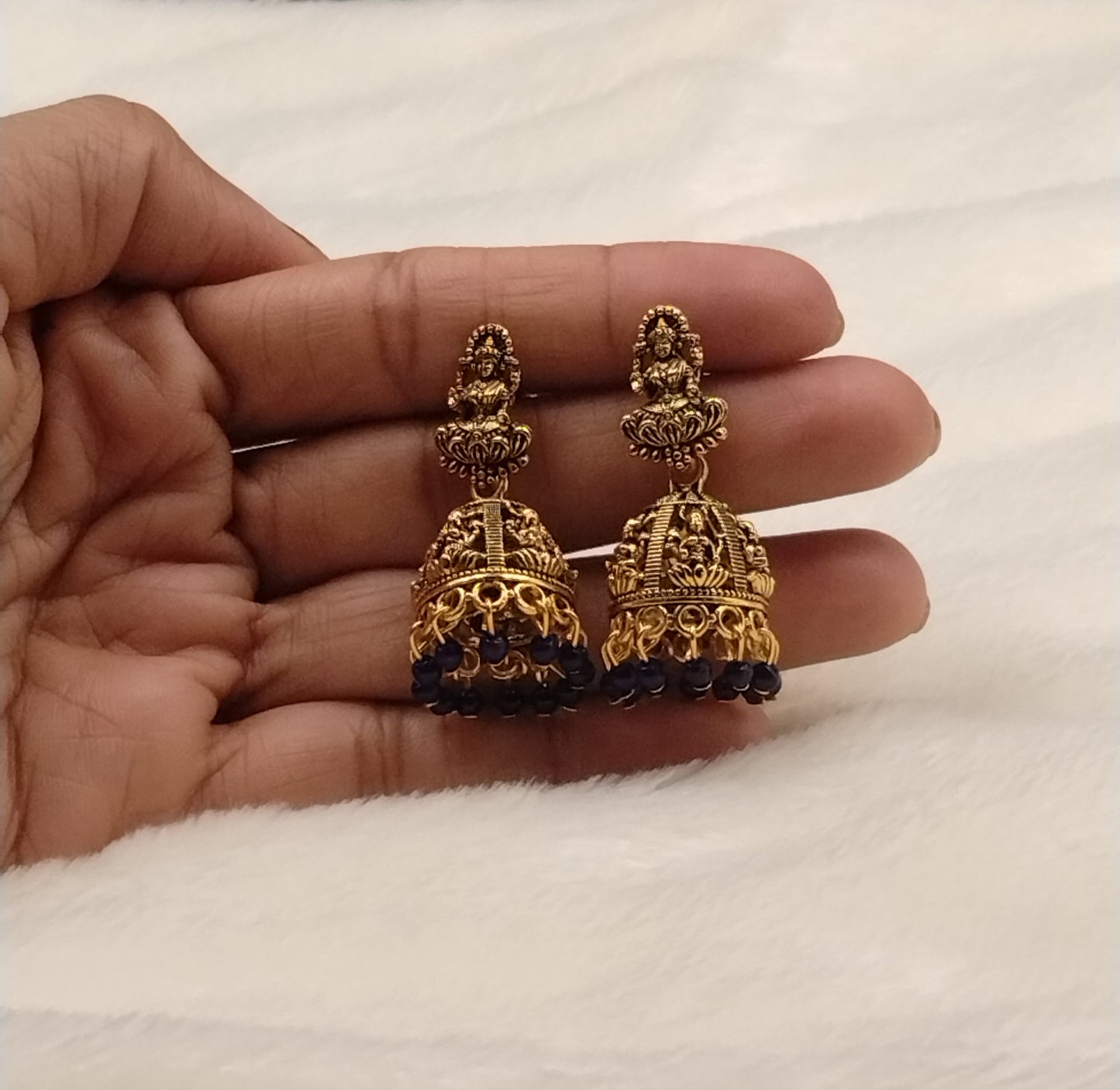 Lakshmi Temple Heritage Jhumka Earrings