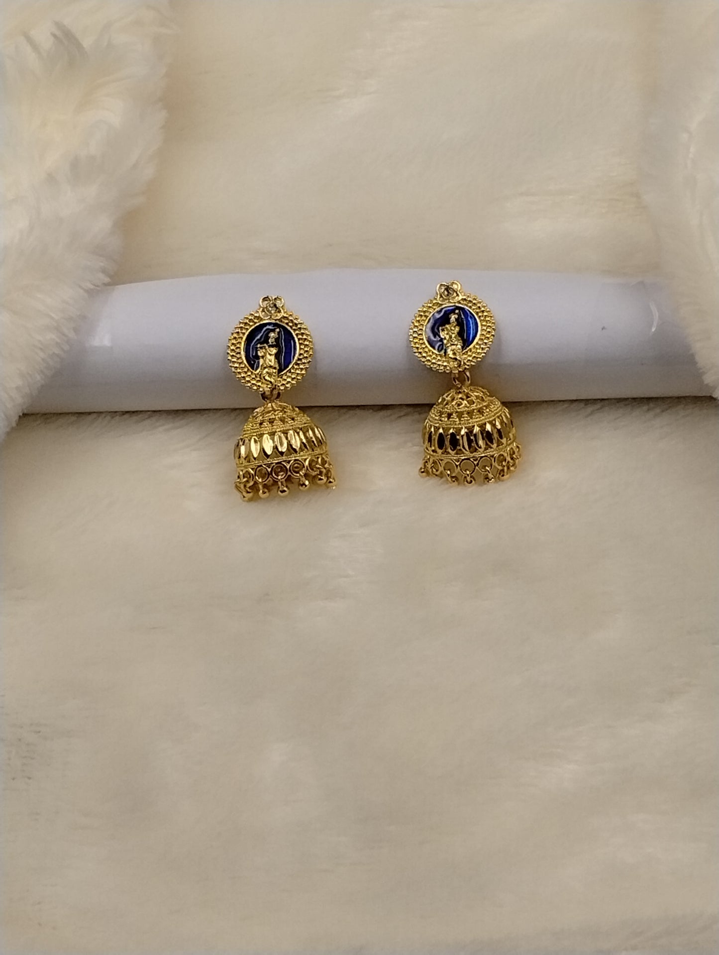 Divine Aura Temple Jhumka Earrings