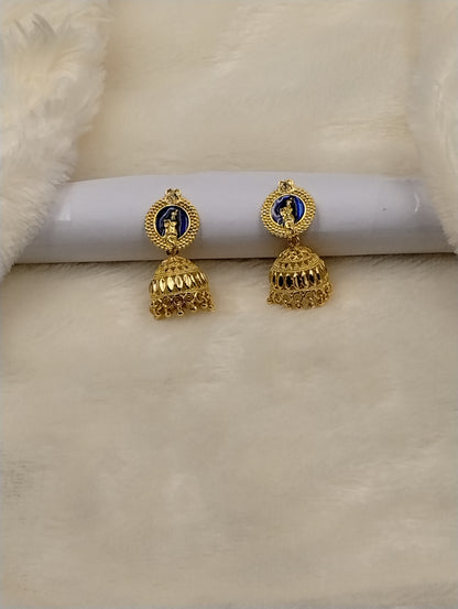 Divine Aura Temple Jhumka Earrings