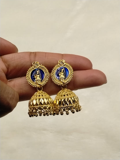 Divine Aura Temple Jhumka Earrings